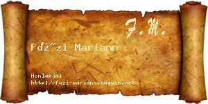Füzi Mariann névjegykártya