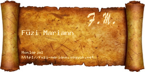 Füzi Mariann névjegykártya