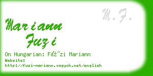 mariann fuzi business card